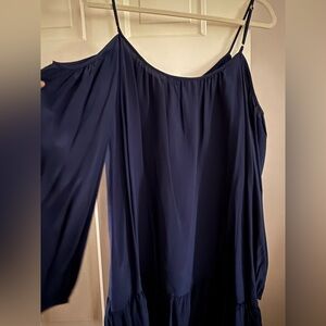 Lilly Pulitzer Navy Blue Spaghetti Strap Cold-Shoulder Dress